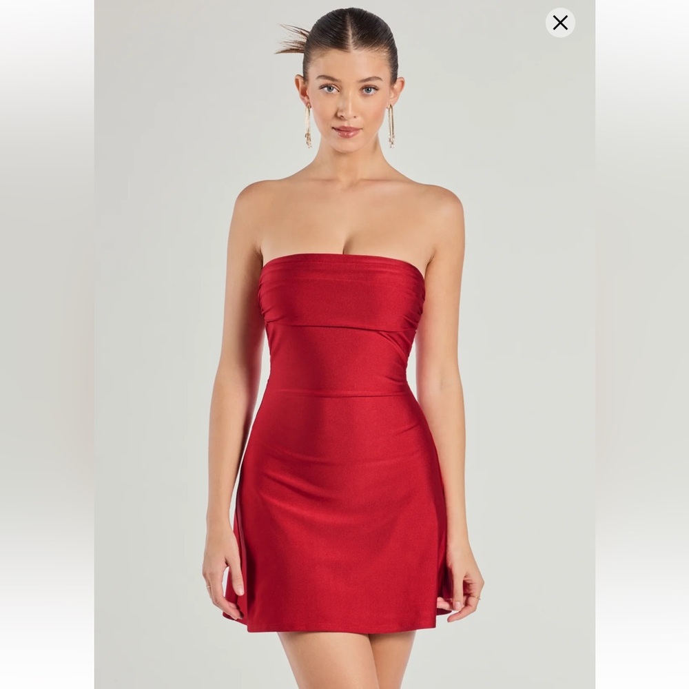 Windsor Red Dress So Your Vibe Strapless A-line Mini Dress